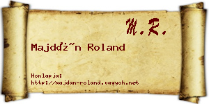 Majdán Roland névjegykártya